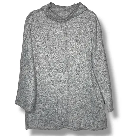 Soft Surroundings So Cozy Heather Gray Cowl Neck Tunic Sweater Size Large - Picture 6 of 8